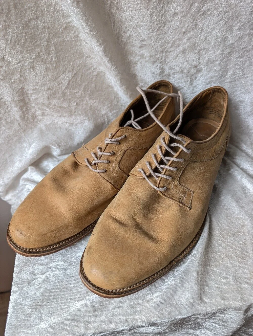 J Shoes Viceroy Lace Up Oxfords Camel Tan Leather Plain Toe Derby Blucher Matte